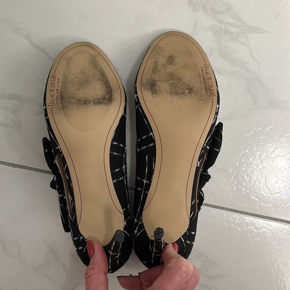 Peep toe heels, black & white, size 8 1/2 - Picture 11 of 11